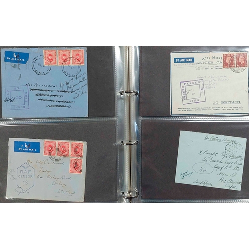 531 - BRITISH & ALLIED FORCES IN EGYPT, 1935-49: Binder holding a collection of cards & covers. Includes 1... 