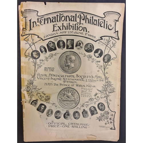 101 - PHILATELIC EXHIBITION CATALOGUES; A box-file containing catalogues from a selection of philatelic ex... 