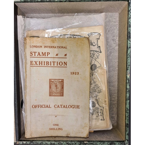 101 - PHILATELIC EXHIBITION CATALOGUES; A box-file containing catalogues from a selection of philatelic ex... 