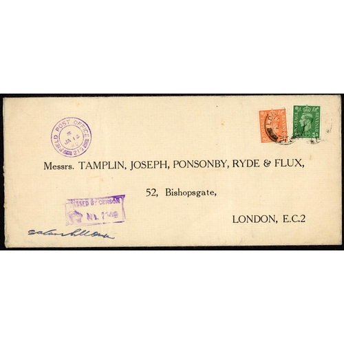 1046 - FAROE ISLANDS - FPO 219: 1940-43 group with 29 Sep. 1940 Honour env. to Bromley in Kent with fine pu... 