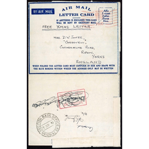 1056 - MIDDLE EAST INC. EGYPT, SYRIA, IRAQ, ETC.: 1941-44 selection of Air Mail Letter Cards (AMLC), Airgra... 