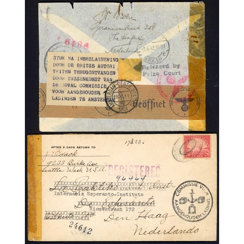 1062 - NETHERLANDS - COVAL CORRESPONDENCE & RELEASED BY PRIZE COURT MAILS: 1941-1951 inc. May 1941 air mail... 