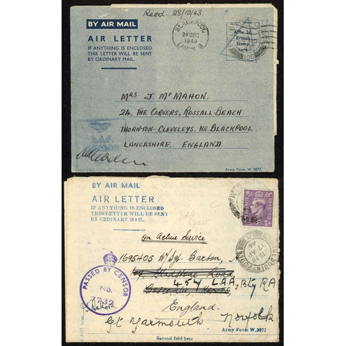 1063 - WEST AFRICA - GOLD COAST MAIL FROM TAKORADI, ETC.: 1941 Xmas Airgraph from RAF Station Takoradi illu... 