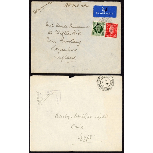 1065 - CRETE -  FPO 221 USED MAY 1941: 1 and 13 May 1941 envs. to Egypt unfranked and Garstang Lancs with K... 