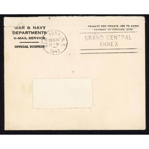 1093 - ICELAND - U.S.A. V MAIL CHRISTMAS GREETING: 1943 V Mail with env. sent from 50th Signal Brigade, APO... 