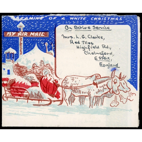 1099 - COCOS ISLANDS. - SCARCE RAF POST 301 O.A.S. USAGE OF THE SPECIAL XMAS AIR LETTER: 26 Nov. 1945 usage... 