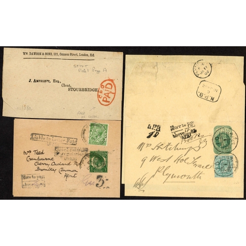 1103 - NEWS PAPER BRANCH & BOOKPOST WITH INSTRUCTIONAL MARKS ETC.: 1887-1937 with c.1870 env. (opened three... 