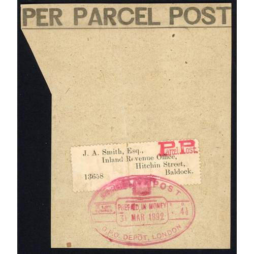 1104 - PARCEL POST & C.O.D. LABELS & FORMS, ETC.: A large binder containing used P.P. labels & tags 1917-76... 