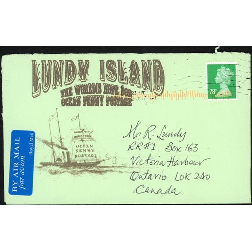 1124 - LUNDY ISLAND - FANTASY COVERS PRODUCED BY GERALD M KING: Group of envs. displaying facsimile copies ... 