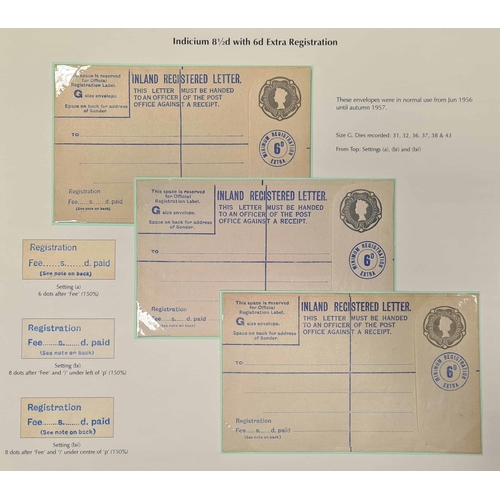 1129 - REMARKABLE CECIL THOMAS ARCHIVE OF THE EARLY REGISTERED ENV. INDICIUM DESIGN: A 21 page (large forma... 