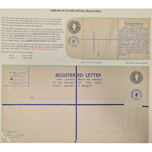 1129 - REMARKABLE CECIL THOMAS ARCHIVE OF THE EARLY REGISTERED ENV. INDICIUM DESIGN: A 21 page (large forma... 