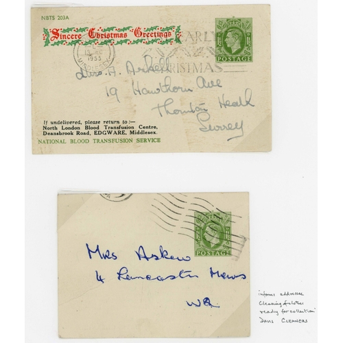 1131 - NATIONAL BLOOD TRANSFER, REPLY PCs (ALL VERY RARE), ETC.: 1938-55 group inc. 4 National Blood Transf... 