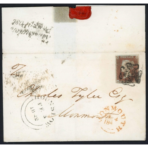 1204 - 1837-45 CROSS- & BYE-POSTS: Small group of E/ELs on album leaves inc. 1 Sep. 1839 to Basingstoke ex ... 