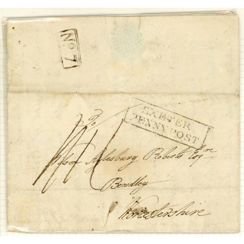 1216 - PRESTAMP 1720-1850s MIX: Display concerning mail coaches on annotated leaves or loose inc. 1720 loca... 