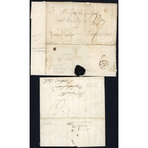 1254 - PRESTAMP COLLECTION: c.1760-1840 with c.1760(?) E to Bewdley with fine BASING / STOKE hs and Bishop ... 