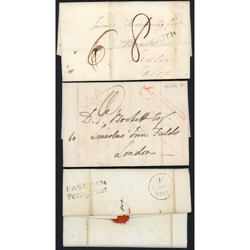 1254 - PRESTAMP COLLECTION: c.1760-1840 with c.1760(?) E to Bewdley with fine BASING / STOKE hs and Bishop ... 