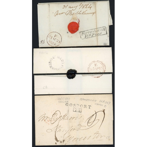 1254 - PRESTAMP COLLECTION: c.1760-1840 with c.1760(?) E to Bewdley with fine BASING / STOKE hs and Bishop ... 