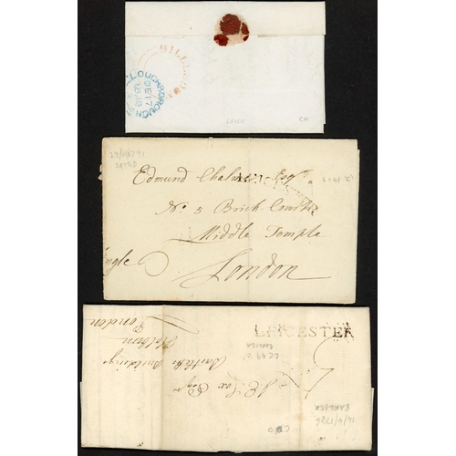 1260 - 18TH CENTURY, UDC, ETC: 1791-1950 selection inc. 1791 E to London with fine curved LEICESTER hs; 179... 