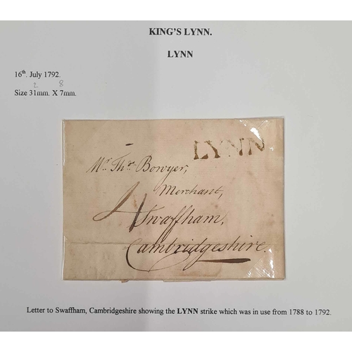 1275 - KING'S LYNN: 1777-99 A generally clean selection of 18thC. covers mounted on leaves with good to v.f... 