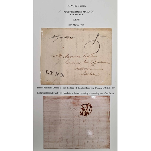 1275 - KING'S LYNN: 1777-99 A generally clean selection of 18thC. covers mounted on leaves with good to v.f... 