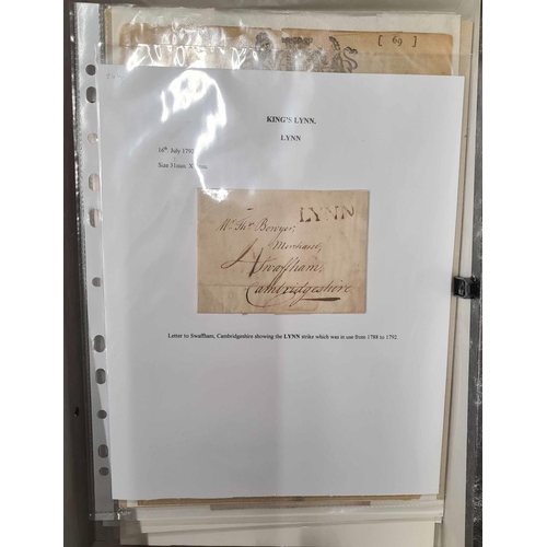 1275 - KING'S LYNN: 1777-99 A generally clean selection of 18thC. covers mounted on leaves with good to v.f... 