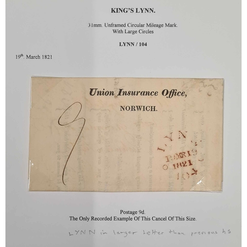 1276 - KING'S LYNN: 1801-1839 display with mainly fine ELs, range of marks, and some interesting content in... 