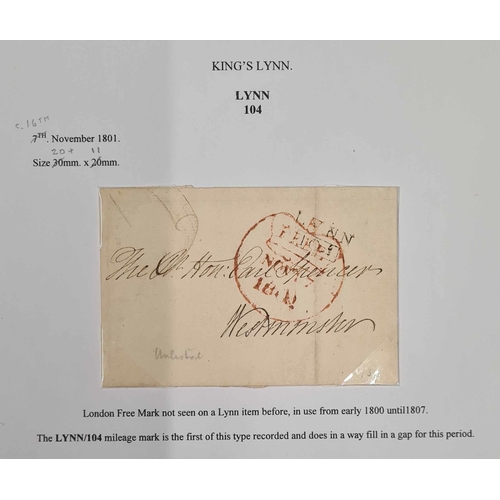 1276 - KING'S LYNN: 1801-1839 display with mainly fine ELs, range of marks, and some interesting content in... 