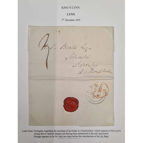 1276 - KING'S LYNN: 1801-1839 display with mainly fine ELs, range of marks, and some interesting content in... 