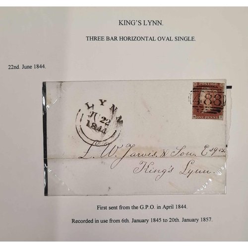 1284 - KING'S LYNN DUPLEX STUDY; 1844 -1884 A binder containing a comprehensive written -up collection of L... 