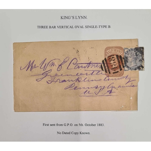 1284 - KING'S LYNN DUPLEX STUDY; 1844 -1884 A binder containing a comprehensive written -up collection of L... 