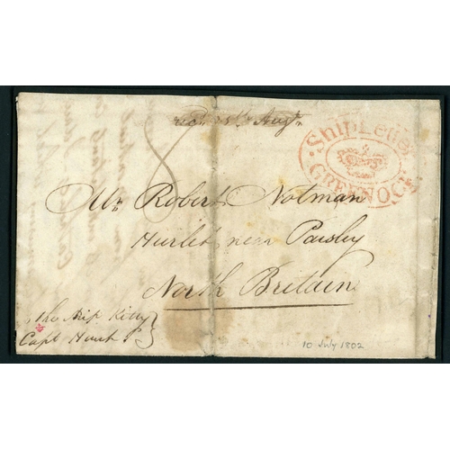 1339 - POSTAL HISTORY MIX: 1786-1837 group inc. provincial name stamps, local s/l & charge marks, etc. Inc.... 