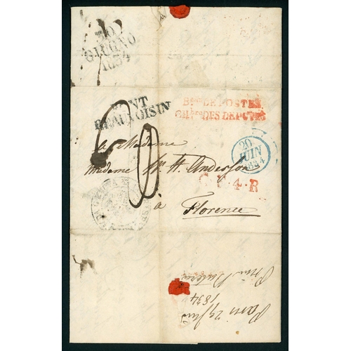 164 - STAMPLESS CONTINENTAL MAIL INC. CROSS-BORDER, ETC.: Large 1725-1867 group mostly from Central Europe... 