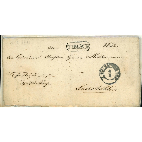 172 - PRESTAMP EUROPE MIX 1736-c.1850: Postman/courier-themed display on leaves with diverse range of main... 