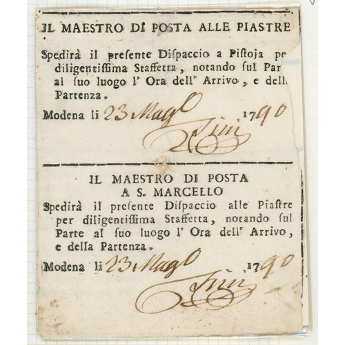 172 - PRESTAMP EUROPE MIX 1736-c.1850: Postman/courier-themed display on leaves with diverse range of main... 