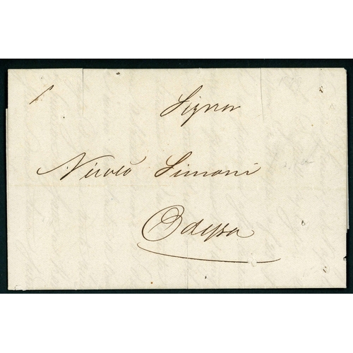 175 - RUSSIAN DISINFECTED MAIL: 20 Aug. 1831 from Taganrog to Nice twice disinfected at Kety (oval 