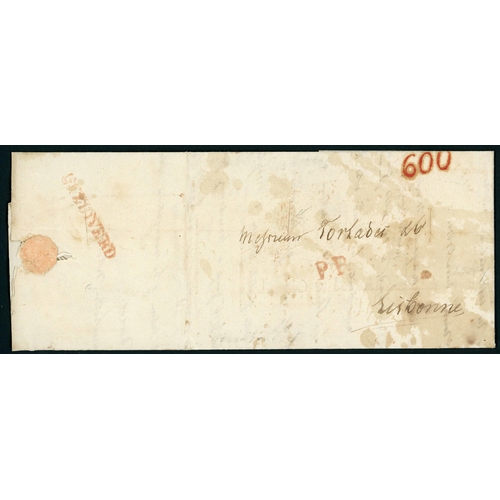 176 - DISINFECTED MAIL EX GERMAN STATES: Pair of Feb./Apr. 1832 ELs to London ex Berlin or Sangerhausen ra... 