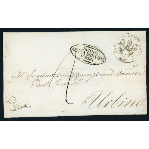 177 - ITALY - UDINE & URBINO DISINFECTION: Jan. 1832 EL to Bologna with 