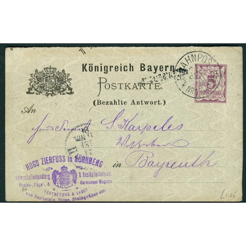 182 - BADEN & BAVARIA T.P.O. COLLECTION: 1848-1970s group (mostly 19th-early 20thC.) on annotated leaves o... 