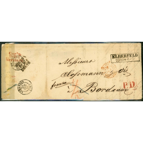 185 - EUROPE T.P.O.s (MAINLY GERMANY): 1850s-1928 (majority 19thC.) group of annotated leaves displaying T... 