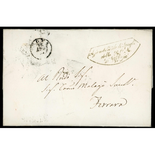 186 - 19th CENTURY ITALIAN DISINFECTION MARKS: Trio of 1854/55 slit Es to Ferrara each franked Lombardy-Ve... 