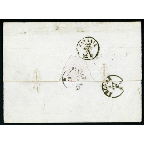 186 - 19th CENTURY ITALIAN DISINFECTION MARKS: Trio of 1854/55 slit Es to Ferrara each franked Lombardy-Ve... 