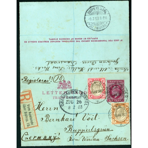 195 - BAHNPOST 5 (2 - RUSSIAN & POLISH MAILS), BAHNPOST 15 (5) & SCARCE 17 - CAPE OF GOOD HOPE, TRANSVAAL,... 