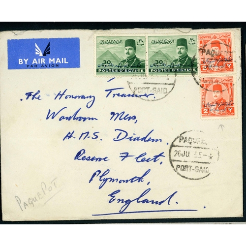 201 - EGYPT, FRANCE, GERMANY, ITALY & TURKEY MARITIME: c.1913-30s range of covers and used issues on piece... 