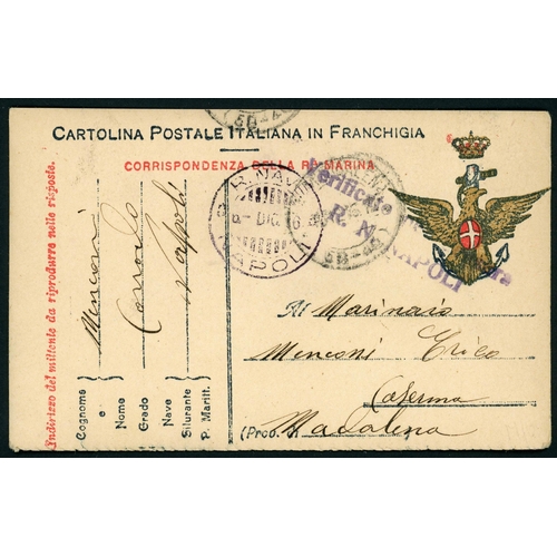 201 - EGYPT, FRANCE, GERMANY, ITALY & TURKEY MARITIME: c.1913-30s range of covers and used issues on piece... 