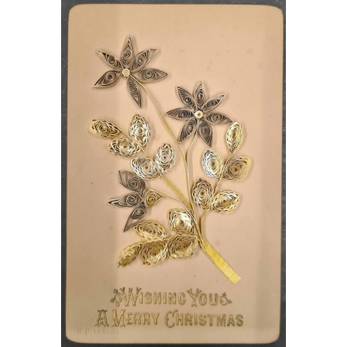 258 - WORLDWIDE ASSORTMENT OF CARDS, PHOTOGRAPHS, TICKETS, ETC., EX DEALER'S  STOCK: Ornate greetings card... 