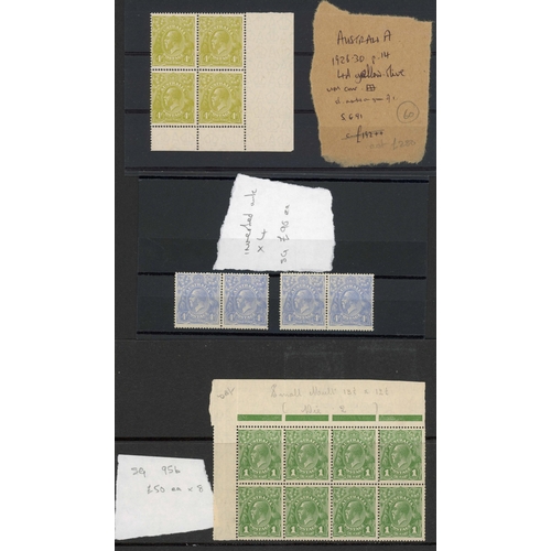 302 - KGV HEADS: Mainly mint stamps on stock sheets and cards, a few album leaves and old auction lots (4,... 