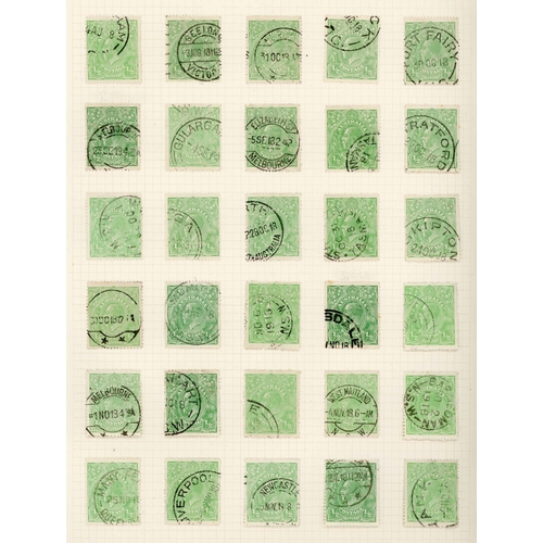 305 - KGV ½d GREEN: Two albums containing a detailed 1915-1923 study of the ½d stamp (cat. SG20 & SG48) by... 