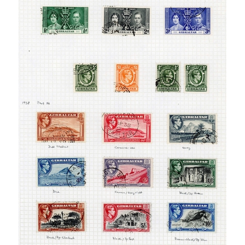 433 - 1937-50 COMPLETE KGVI FINE USED COLLECTION on leaves with 1938 set inc. many perf, wmk & shade varie... 