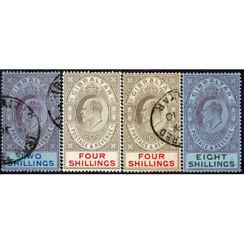 444 - 1906 COLOUR CHANGE HIGH VALUES comprising 4/- mounted mint with small P.Kauger Berlin stamp on back,... 