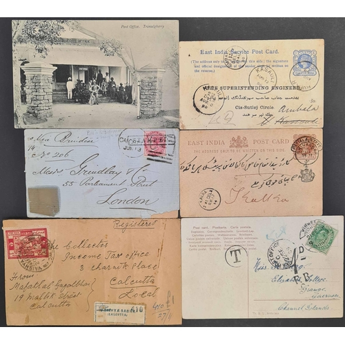 45 - INDIA, CEYLON, PAKISTAN, NEPAL: A box-file containing: India - a collection of covers, postal statio... 